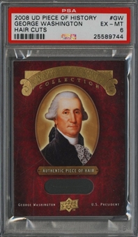 2008 Upper Deck Piece of History "Hair Cuts" #GW George Washington – PSA EX-MT 6